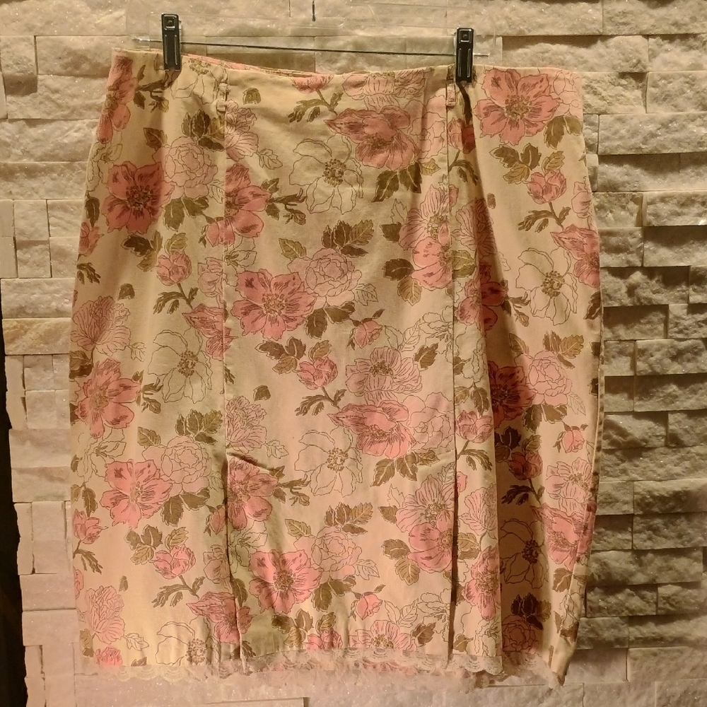 Venezia Floral Pink and Green Women's Skirt